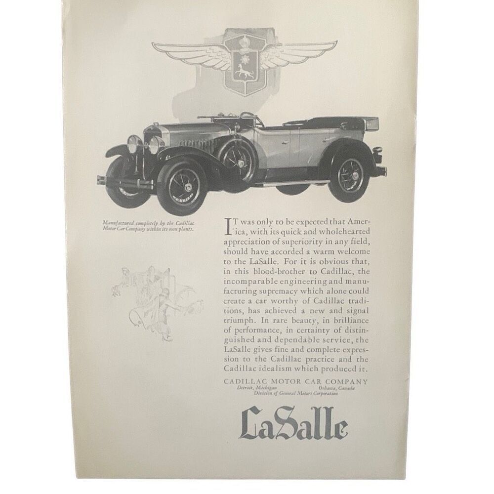 Vintage 1917 LaSalle Blood Brother to Cadillac Ad Advertisement